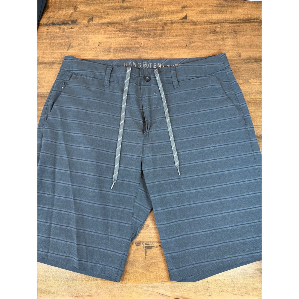Hang Ten Mens Hybrid Walk Shorts Grey Striped Board Shorts Size 36